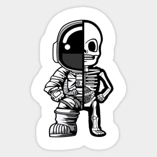 astronaut half skeleton Sticker